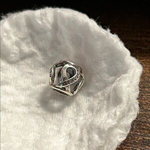 Silver Service Ribbon Charm